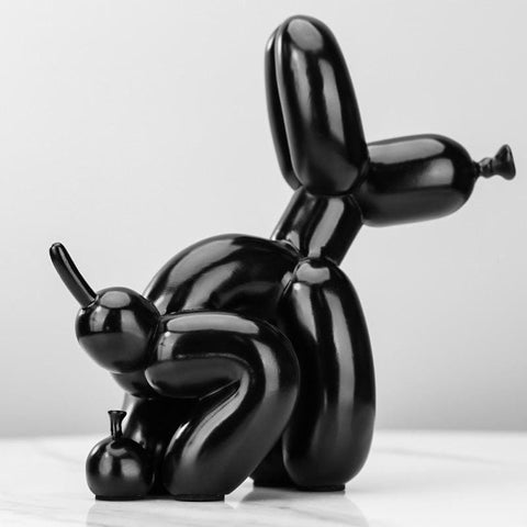 Ballon-Hundestatue<br> „Poop“-Harz