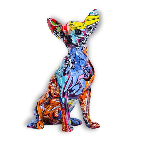 Hundestatue<br> Chihuahua-Graffiti-Statue