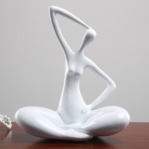 Runde Frauenstatue<br> Design Yoga 27 cm