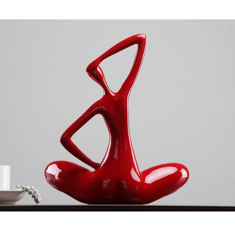 Runde Frauenstatue<br> Design Yoga 27 cm