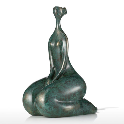 Runde Frauenstatue<br> Einzelsitz 30 cm