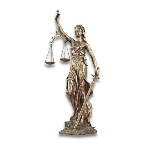 Statue der Gerechtigkeit<br> Themis Bronzeeffekt 27 cm