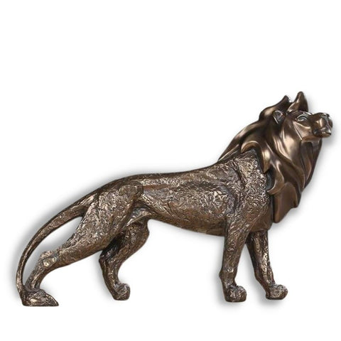 Löwenstatue<br> Bronzeeffekt 29 cm