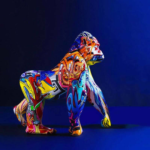 statue multicolore gorille
